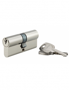 Cilindro europeo STD UNIKEY a doppia entrata 35 x 35 mm nichelato, chiave uguale, 3 chiavi – THIRARD