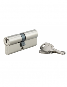Cilindro europeo STD UNIKEY a doppia entrata 35 x 40 mm nichelato, chiave uguale, 3 chiavi – THIRARD