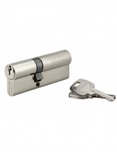 Cilindro europeo STD UNIKEY a doppia entrata 35 x 50 mm nichelato, chiave uguale, 3 chiavi – THIRARD