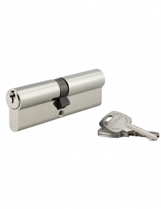 Cilindro europeo STD UNIKEY a doppia entrata 50 x 50 mm nichelato, chiave uguale, 3 chiavi – THIRARD
