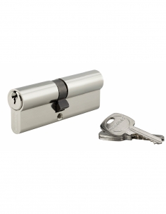 Cilindro europeo STD UNIKEY a doppia entrata 40 x 45 mm nichelato, chiave uguale, 3 chiavi – THIRARD