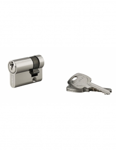 Cilindro europeo 30 x 10 mm, nottolino ESP, nichelato, 3 chiavi - THIRARD