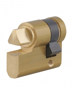 Mezzo cilindro con pomolo triangolare esterno profilo 11 HG, ottone - THIRARD