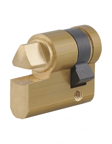 Mezzo cilindro con pomolo triangolare esterno profilo 11 HG, ottone - THIRARD