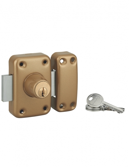 Chiavistello THIRARD Capital per porta d’ingresso vetrata con doppio cilindro, oro, 3 chiavi.