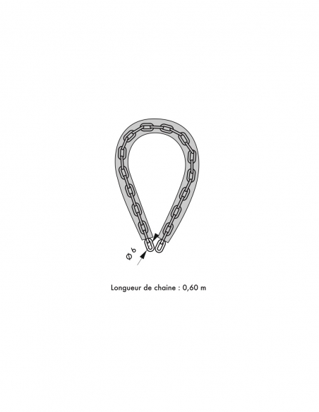Catena THIRARD Loops in acciaio rivestita in nylon, per bici, moto e barriere, 1,2 m, nera.