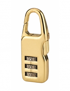 Lucchetto THIRARD Swish a combinazione 3 cifre, per interni, arco in acciaio 21 mm, dorato.
