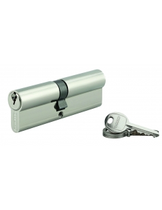 Cilindro europeo SA 50 x 50 mm nichelato con 3 chiavi UNIKEY a chiave uguale THIRARD