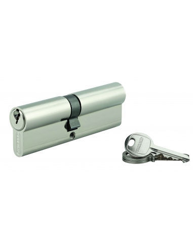 Cilindro europeo SA 50 x 50 mm nichelato con 3 chiavi UNIKEY a chiave uguale THIRARD