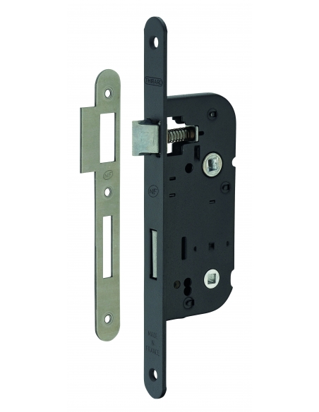 Serratura NF asse 40 mm per chiusura WC, nera, confezione indivisibile 50 pz – THIRARD