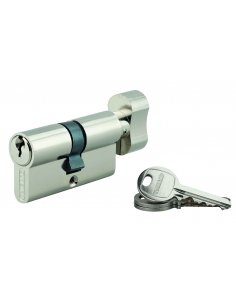 Cilindro europeo SA con pomolo 30 x 30 mm, nichelato, 3 chiavi – THIRARD