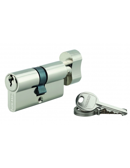 Cilindro europeo SA con pomolo 30 x 30 mm, nichelato, 3 chiavi – THIRARD