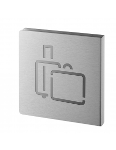 Pittogramma deposito bagagli in acciaio inox spazzolato 120 x 120 mm – THIRARD