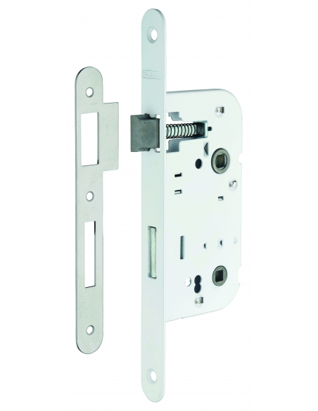 Serratura asse 50 mm per chiusura WC, cassa spessore 10 mm, bianca V/BR, confezione indivisibile 50 pz – THIRARD