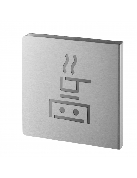 Pittogramma cucina in acciaio inox spazzolato 120 x 120 mm – THIRARD