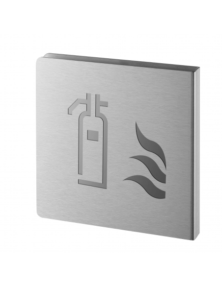 Pittogramma estintore in acciaio inox spazzolato 120 x 120 mm – THIRARD