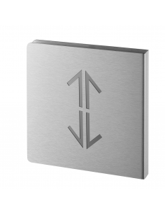 Targa con doppia freccia su/giù in acciaio inox spazzolato, 120 x 120 mm – THIRARD