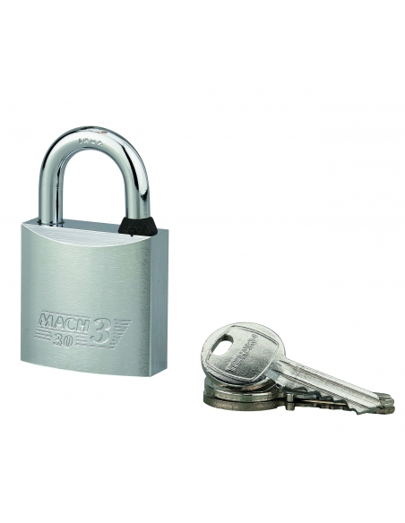 Lucchetto MACH 3 30 mm, nichelato, 3 chiavi – THIRARD