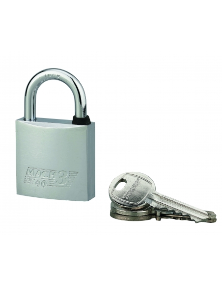 Lucchetto MACH 3 40 mm, nichelato, 3 chiavi – THIRARD