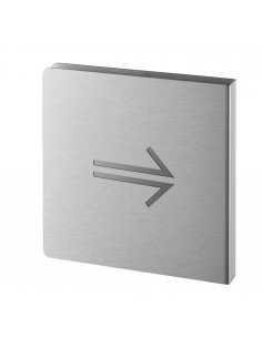 Targa con freccia destra in acciaio inox spazzolato, 120 x 120 mm – THIRARD