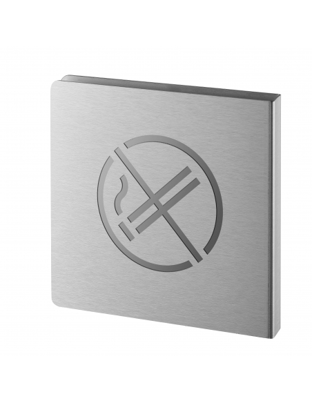 Targa Vietato fumare in acciaio inox spazzolato, 120 x 120 mm – THIRARD