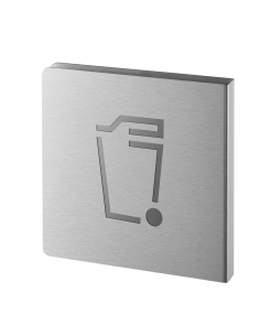 Targa Locale rifiuti in acciaio inox spazzolato, 120 x 120 mm – THIRARD