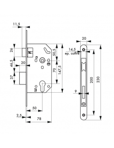 Cassa MONOMAX NF per cilindro europeo, asse 50 mm, frontale nero, senza incontro – THIRARD