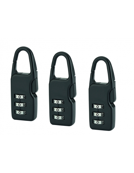 Set di 3 lucchetti neri con arco regolabile – THIRARD