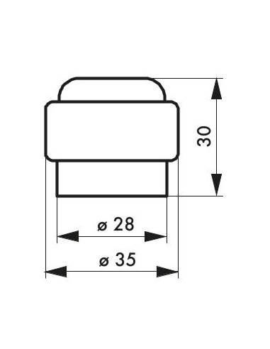 Fermaporta da pavimento Ø 35 mm in plastica – THIRARD