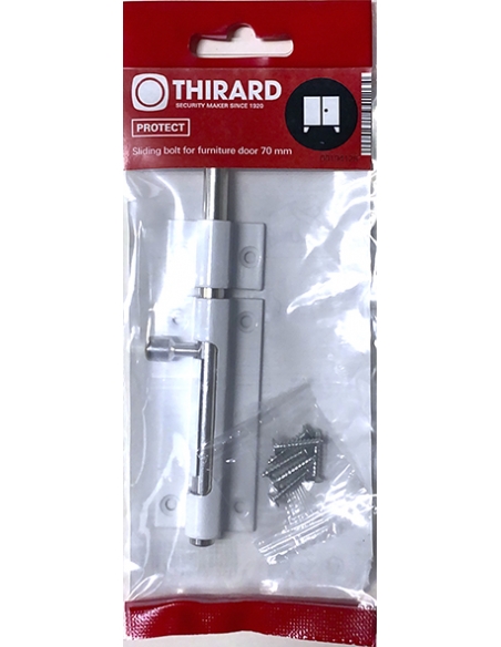 Vista aggiuntiva 2 di Chiavistello in ottone verniciato bianco 70 mm – THIRARD