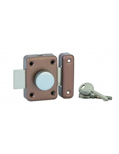 Chiavistello di sicurezza VSPM con cilindro 35 mm, cassa piccola, bronzo verniciato, 3 chiavi – THIRARD