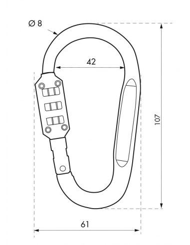 Vista aggiuntiva 1 di Moschettone FUNNY con combinazione modificabile – THIRARD