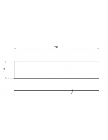 Vista aggiuntiva 1 di Piastra adesiva per parte inferiore porta 150 x 730 mm in alluminio – THIRARD