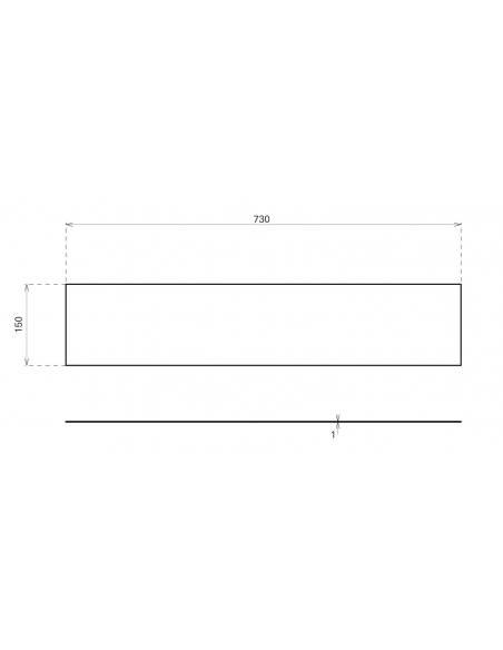 Vista aggiuntiva 1 di Piastra adesiva per parte inferiore porta 150 x 730 mm in alluminio – THIRARD