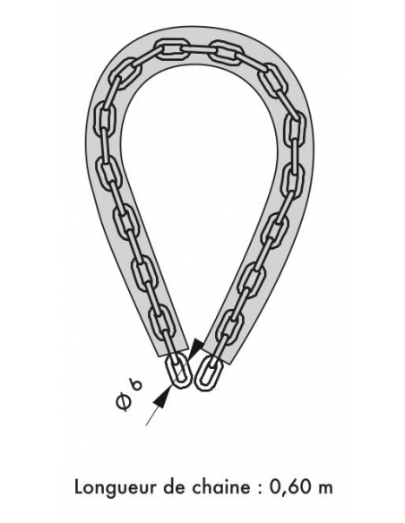 Vista aggiuntiva 3 di Catena rivestita in nylon, lunghezza 1,20 m – THIRARD