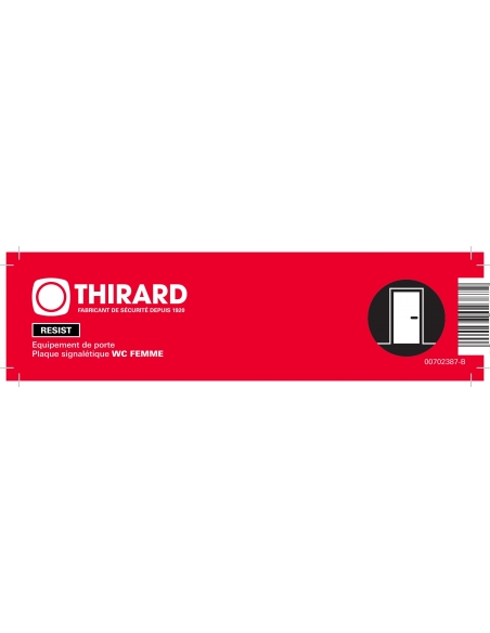 Vista aggiuntiva 3 di Targa segnaletica «WC donna», acciaio inox spazzolato, 120 x 120 mm, con bordo ripiegato – THIRARD