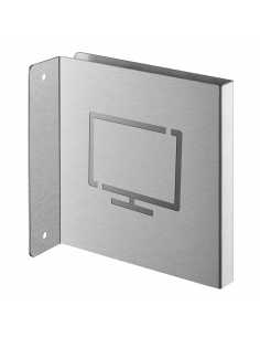 Targa segnaletica «Televisione e video», acciaio inox spazzolato, 120 x 120 mm, con bordo ripiegato – THIRARD