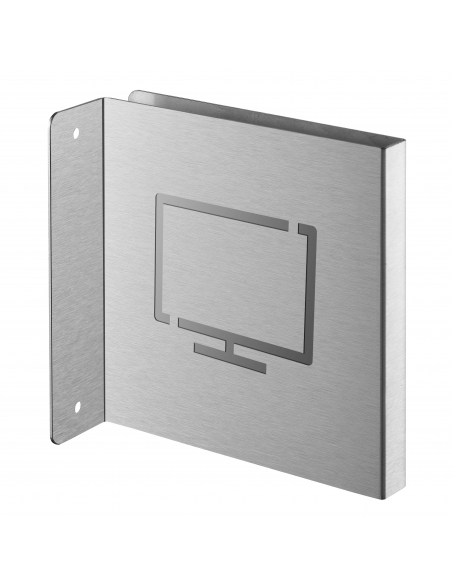 Targa segnaletica «Televisione e video», acciaio inox spazzolato, 120 x 120 mm, con bordo ripiegato – THIRARD