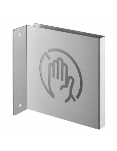 Targa segnaletica «Accesso Privato», acciaio inox spazzolato, 120 x 120 mm, con bordo ripiegato – THIRARD