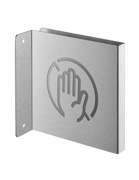 Targa segnaletica «Accesso Privato», acciaio inox spazzolato, 120 x 120 mm, con bordo ripiegato – THIRARD