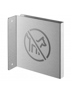 Targa segnaletica «Vietato l’accesso ai cani», acciaio inox spazzolato, 120 x 120 mm, con bordo ripiegato – THIRARD