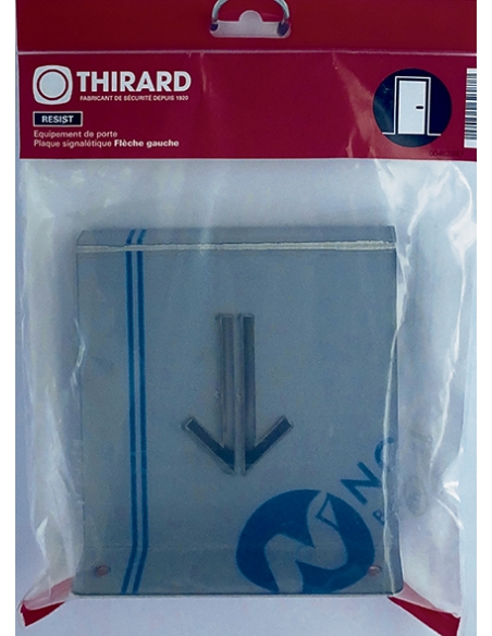 Vista aggiuntiva 2 di Targa segnaletica «Freccia sinistra», acciaio inox spazzolato, 120 x 120 mm, con bordo ripiegato – THIRARD