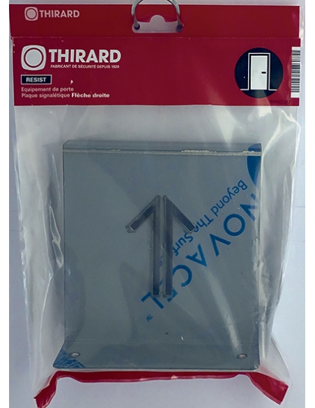 Vista aggiuntiva 2 di Targa segnaletica «Freccia destra», acciaio inox spazzolato, 120 x 120 mm, con bordo ripiegato – THIRARD