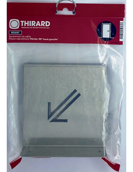 Vista aggiuntiva 2 di Targa segnaletica «Freccia 45° in alto a sinistra», acciaio inox spazzolato, 120 x 120 mm, con bordo