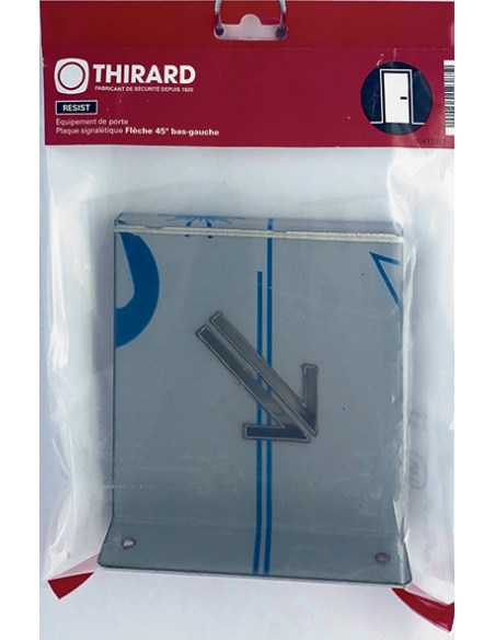 Vista aggiuntiva 2 di Targa segnaletica «Freccia 45° in basso a sinistra», acciaio inox spazzolato, 120 x 120 mm, con bordo