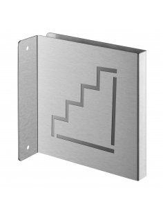 Targa segnaletica «Scale», acciaio inox spazzolato, 120 x 120 mm, con bordo ripiegato – THIRARD
