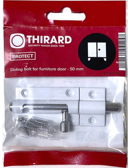 Vista aggiuntiva 1 di Chiavistello in ottone verniciato bianco 50 mm – THIRARD