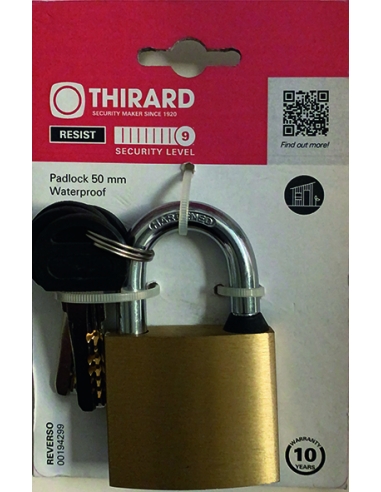 Lucchetto REVERSO 50 mm, 4 chiavi reversibili – THIRARD