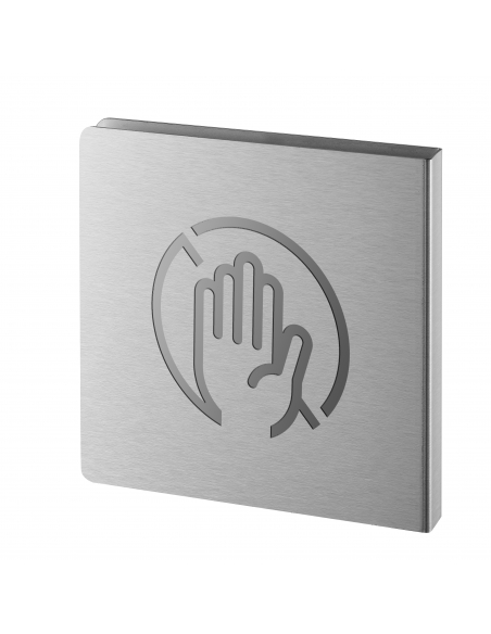 Targa segnaletica «Accesso privato», acciaio inox spazzolato, 120 x 120 mm – THIRARD