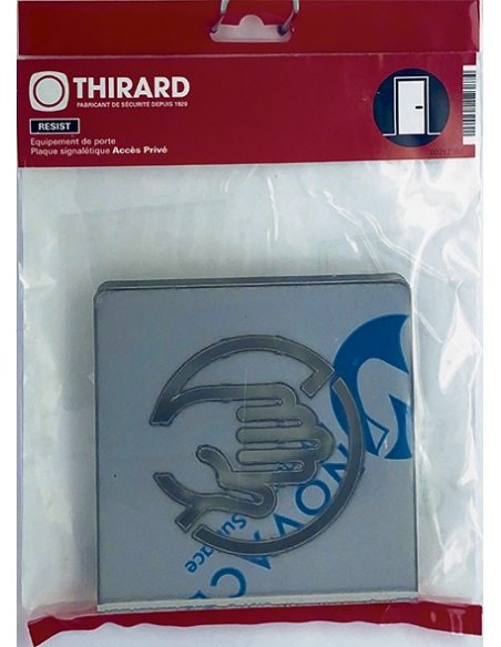 Vista aggiuntiva 1 di Targa segnaletica «Accesso privato», acciaio inox spazzolato, 120 x 120 mm – THIRARD